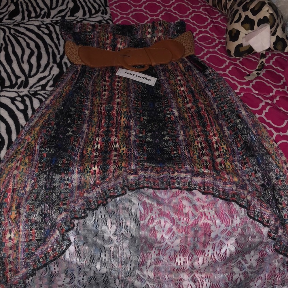 Off the shoulder shirt & high low skirt